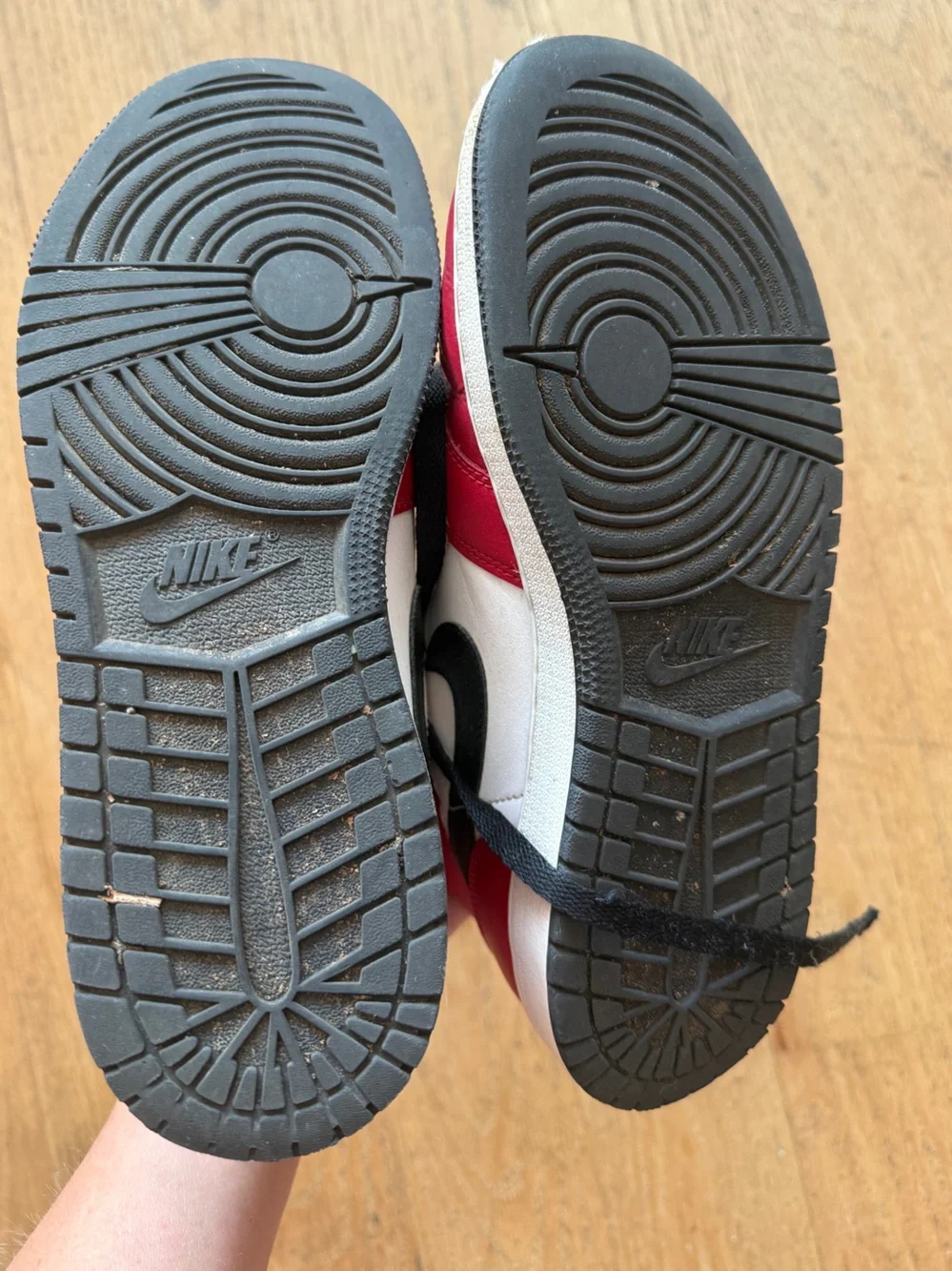 Jordan AJ 1 Mid - Nike Kids Red White and Black Mid-Top Sneakers